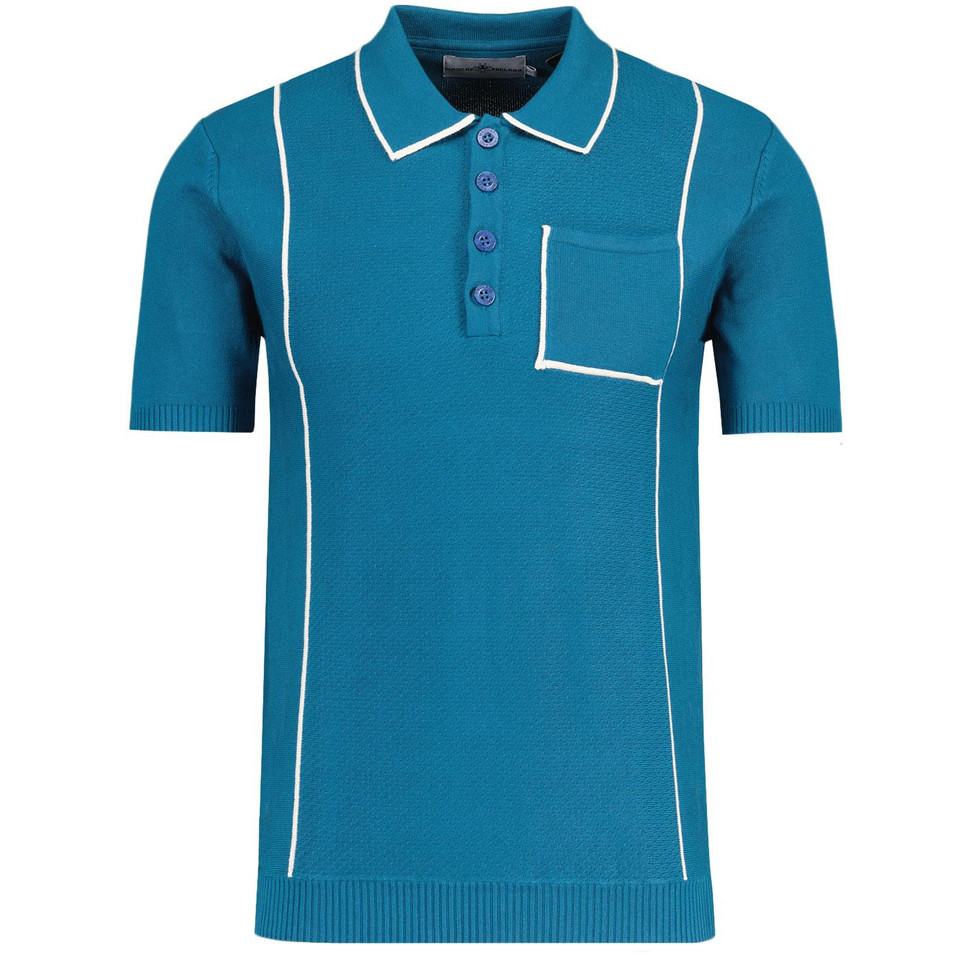Madcap "Cagney Retro Textured Pocket Piping Polo", corsair
