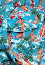 King kerosing zwembroek "Tropical Hawaian", blue