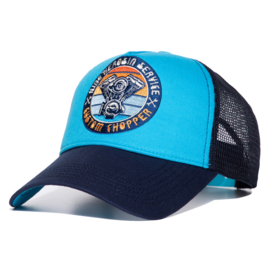 King Kerosin Trucker cap "Custom Chopper", Blue & Navy