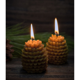 Bijenwas dennenappel kaarsen - set 3 stuks - Kalina