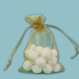10 Gouden organza zakjes 7 x 10 CM