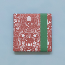 2 Rollen Illustration Warm Red - Dark Green  30 CM breed en 2 Meter lang