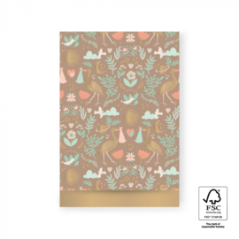 5 Stuks  Baby Joy Taupe - Gold - 17 x 25 cm