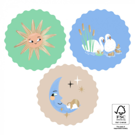 6 Stuks Stickers Multi - Baby Dreams Gold