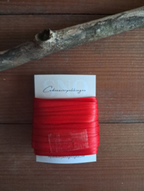 5 Meter satijnen lint Rood  6 MM