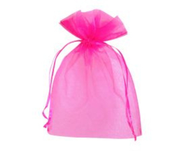 10 Organza zakken Fuchsia 15 x 22 CM