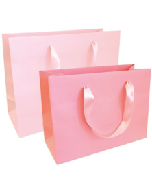 Luxe stevige draagtas Roze 24 x 10 x 18 cm