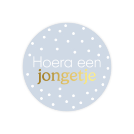 5 stickers Hoera een Jongen D 40 MM