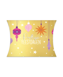 2x Prettige Feestdagen + Kerstballen 14 x 2,5 x 11 cm