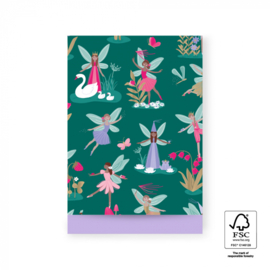 5 Stuks  Fairy Tale Jade Blue - Lilac 17 x 25 CM