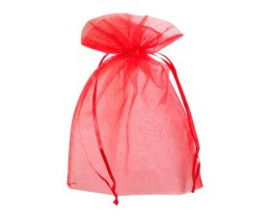 10 Organza zakken Rood 15 x 22 CM