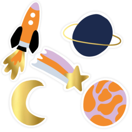 5 stickers Space