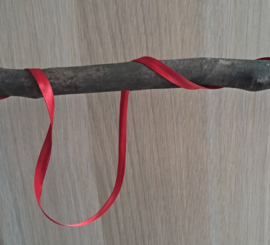 5 Meter satijnen lint Rood  6 MM