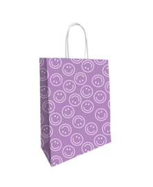 Papieren tas - Smiley Lila