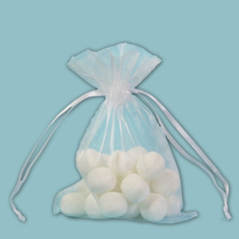 10 Witte organza zakjes 7 x 10 CM
