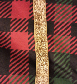 5 Meter Glitter Velvet lint Goud 15 MM