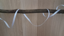 5 Meter satijnen lint Wit 6 MM
