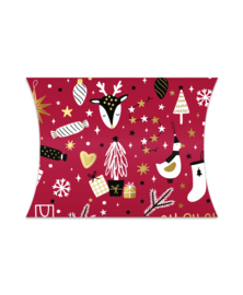 2x Kerst rood 14 x 2,5 x 11 cm