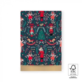 5 Stuks  Nutcracker Blue - Gold - 17 x 25 cm