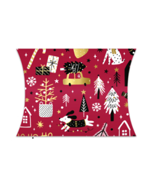 2x Kerst rood 14 x 2,5 x 11 cm