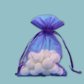 10 paarsen organza zakjes 7 x 10 CM