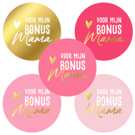 5 Stickers "voor mijn bonus mama"