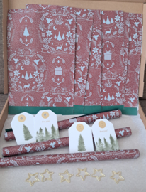 17 Delig Kerst inpak pakket Illustration Warm Red - Dark Green