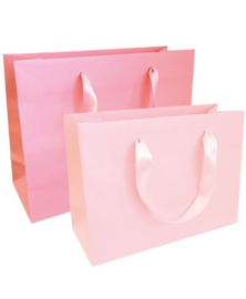 Luxe stevige draagtas Roze 32 x 12 x 25 cm
