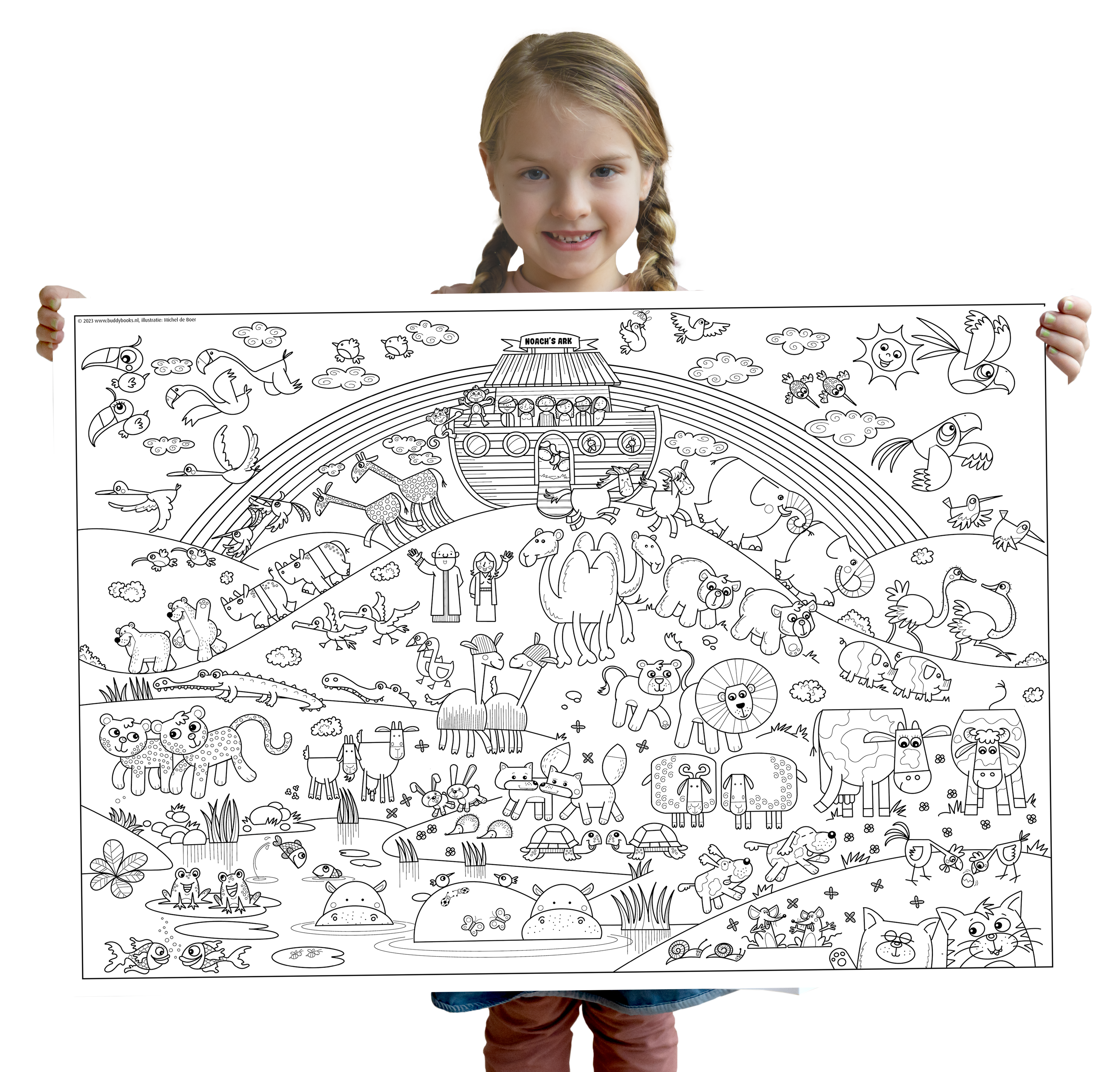 Noach’s Ark supergrote kleurplaat