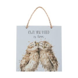 Wrendale Owl You Need is Love houten bordje