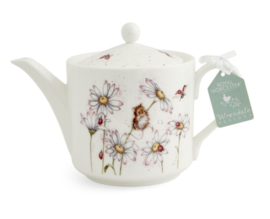 Wrendale Teapot 'Oops a daisy' Mouse and Flower