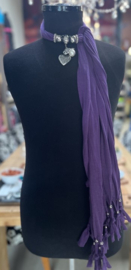 Hanger Hart, Parel en Roos Violet         A5/73/349