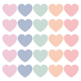 Stickers pastel hart groot 5 stuks