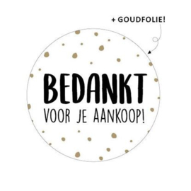 Sticker bedankt voor je aankoop