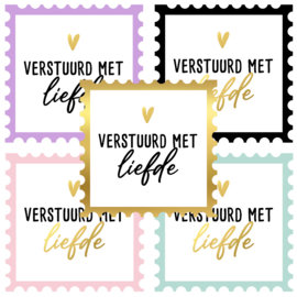 Postzegelsticker verstuurd met liefde