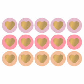 Stickersmix hart roze 3 stuks