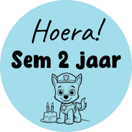 Sticker Paw Patrol met naam + leeftijd