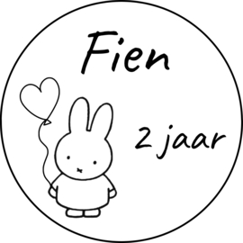 Sticker Nijntje met naam + leeftijd