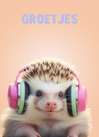 Kaart groetjes (egel)