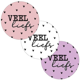 Sticker veel liefs 3 stuks