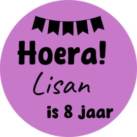 Verjaardagsticker met naam en leeftijd