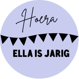 Sticker hoera (naam) is jarig