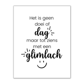 Sticker tot ziens met een glimlach