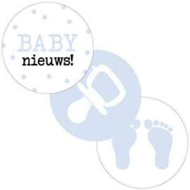 Stickerset babynieuws blauw 3 stuks