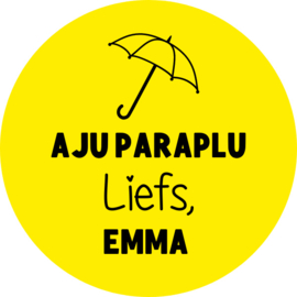 Sticker aju paraplu met naam