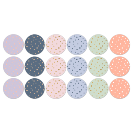 Stickerset gekleurde dots 6 stuks