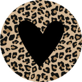 Sticker leopard hartje