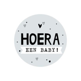 Sticker hoera een baby rond