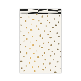 Cadeauzakje dots gold 17x25cm