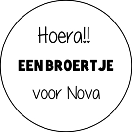 Sticker hoera een broertje voor ( naam )